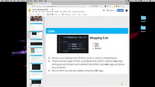 HTML Unit 3 Lists