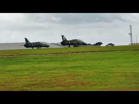 Two Hawks take off from RNAS Culdrose