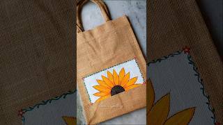 পাটের ব্যাগে সূর্যমুখী 🌻#sumisgallery #sunflower #painting #bagmakeover