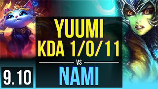 YUUMI & Sivir vs NAMI & Jinx (SUPPORT) | KDA 1/0/11 | EUW Challenger | v9.10