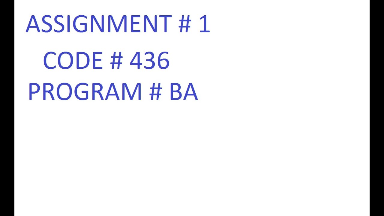 solved assignment no 1 code 436