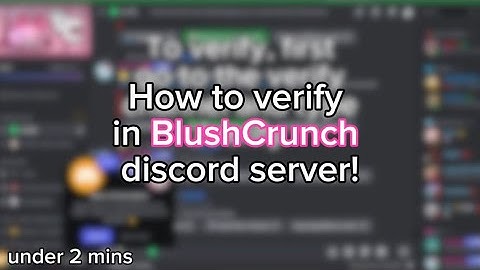 How to Verify In The BlushCrunch Discord Server! | Guide (read desc)