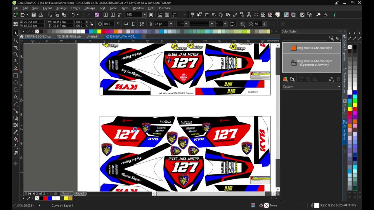 Proses Decal Yz  85  New Stiker  Variasi Full Body List Motor 