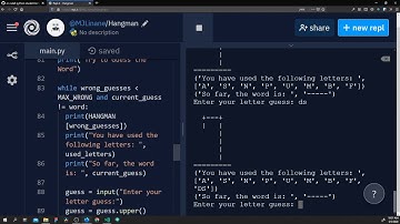 Python Hangman (With Lists, If/Else, While Loops)