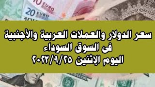 أسعار الدولار وأهم العملات العربية والأجنبية فى السوق السوداء اليوم الإثنين ٢٥ سبتمبر ٢٠٢٣