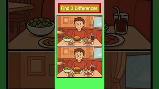Find 3 Differences | Cartoon restaurant Challenge | Spot the Difference  #findthedifferences #puzzle
