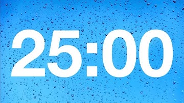 timer -25 minute countdown with rain sound