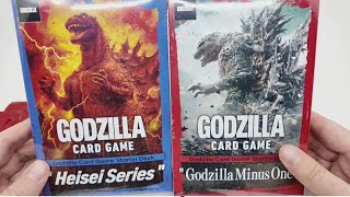 Opening both starter decks for the new Godzilla Card Game