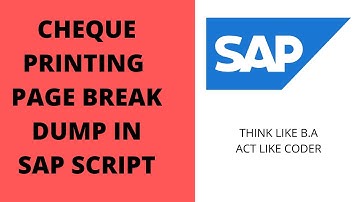 SAP Script Dump Solution | Cheque Print Dump | TD 443 Message SAP