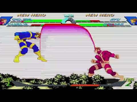 X-Men vs. Street Fighter - Cyclops, Charlie vs. Ryu, Cyclops