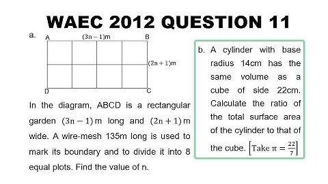 WAEC 2012 Mathematics Theory Question 11
