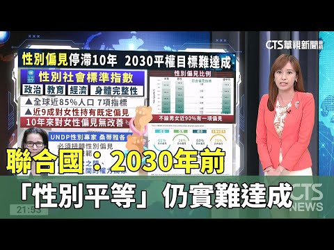 聯合國：2030年前　「性別平等」仍實難達成｜主播：林芷揚｜陳雅琳世界晚報｜華視新聞 20230613