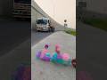 Tiny Toy Scooter 🛵vs Giant Truck 😱 #shorts