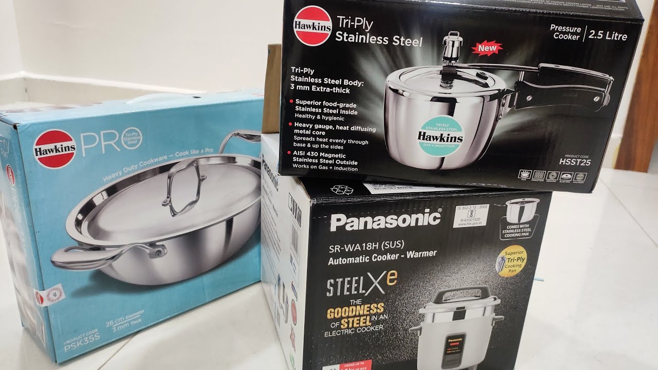 Panasonic stainless Rice cooker| Hawkins fry pan | Hawkins  cooker | Unboxing| Agromech purchase