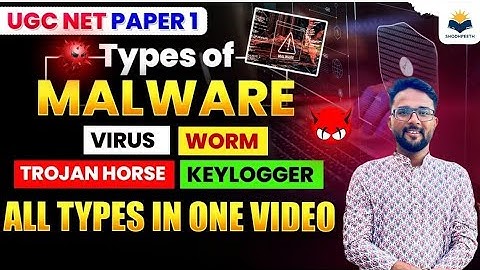 UGC NET Paper 1 | Cyber Security (ICT) | PYQ + Concepts  |  Types of malware: Virus , worm, Hacker