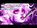 Darkness Beckons ☽ INK+Ball Point Pen illustration process★