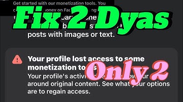 facebook your profile lost access to some monetization tools. Fix within 2 days . Just see one video