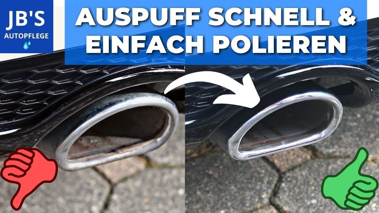 Auspuff einfach, schnell und günstig polieren, Eingebrannten Ruß auf Chrom  entfernen