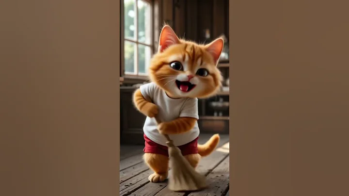 Watch the video about Cute Cat Clean House #cutecat #cute #catvideos #catlovers #cats #funny