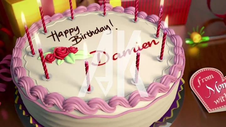 Happy Birthday Damien - Birthday Cake with the Nam...