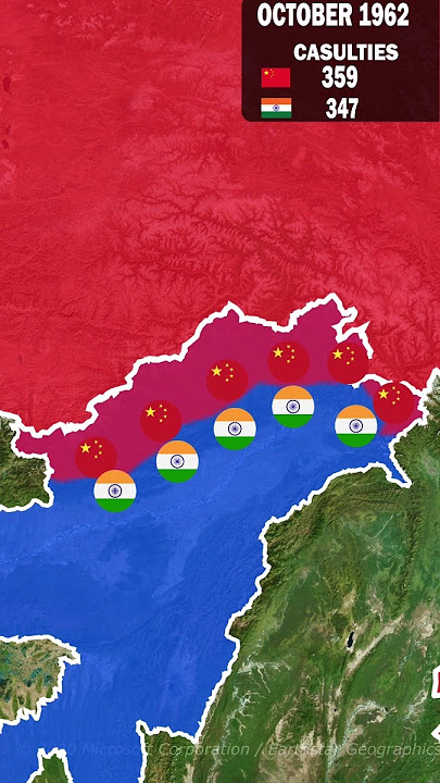 1962 Indo -China war eastern front by map animation #india #china