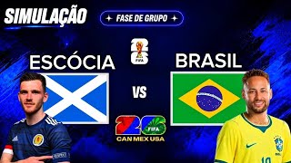 BRASIL x ESCÓCIA | FASE DE GRUPO DA COPA DO MUNDO 2026 | PES 2021