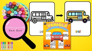 How to Learn Colors for Kids I Educational Shapes, Spelling, Counting I Vehicles Bus Transportation