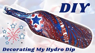DIY 4th of July Hydro Dip | Bottle Craft | Bottle Art