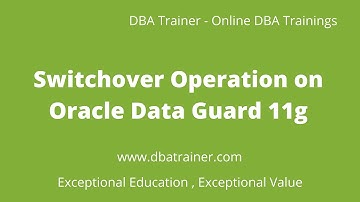 Switchover Operation on Oracle Data Guard 11g