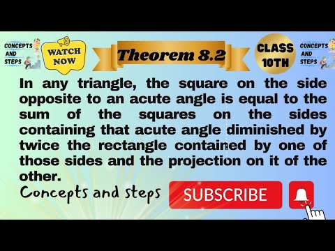 In any triangle, The square opposite the sum to an on the side acute ...