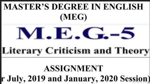 MEG-5 (Ignou Solved Assignment for 2020)
