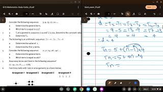 Grade 12 Maths: Arithmetic Sequences: Exercice 1