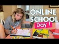 FIRST DAY OF ONLINE SCHOOL | VIRTUAL HIGH SCHOOL AND MIDDLE SCHOOL WITH THREE TEENS