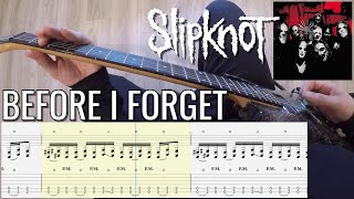 Slipknot - Before I Forget PoV Guitar Lesson/Cover With Tab