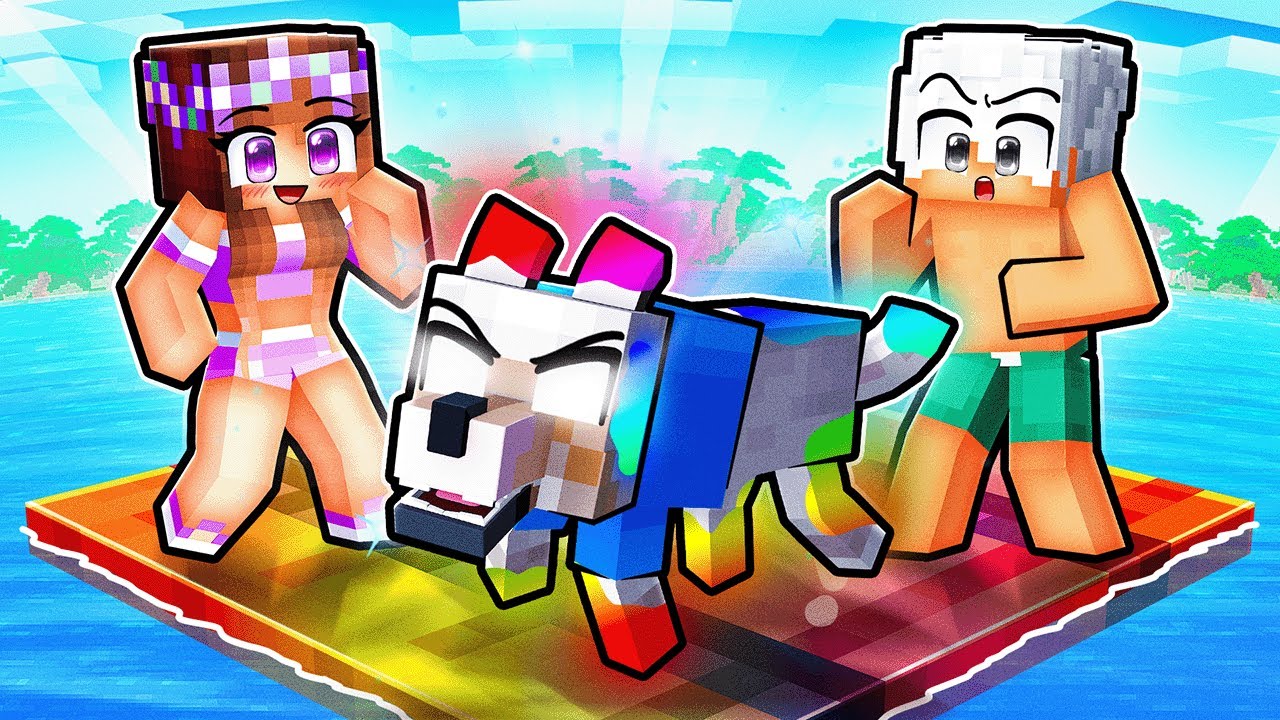 I Pretended to be a DOG on ONE OP RAINBOW RAFT!