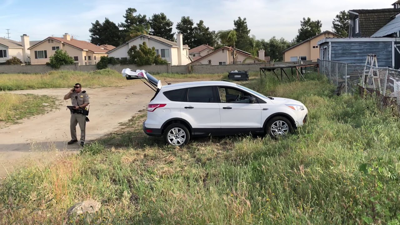 Mentone California car off the road YouTube