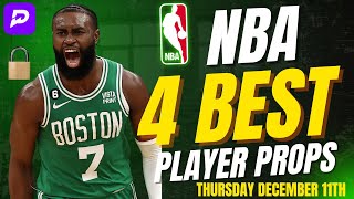 NBA PRIZEPICKS TODAY | 4 BEST PLAYER PROPS | THURSDAY | 12/11/2025 | FREE NBA Best Bets