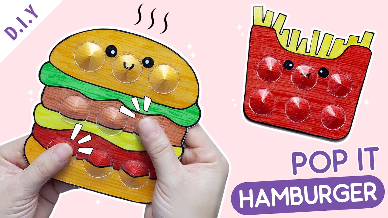 hamburger pop it fidget toy