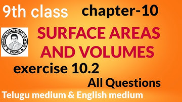 SURFACE AREAS AND VOLUMES class-9 maths chapter -10 exercise 10.2