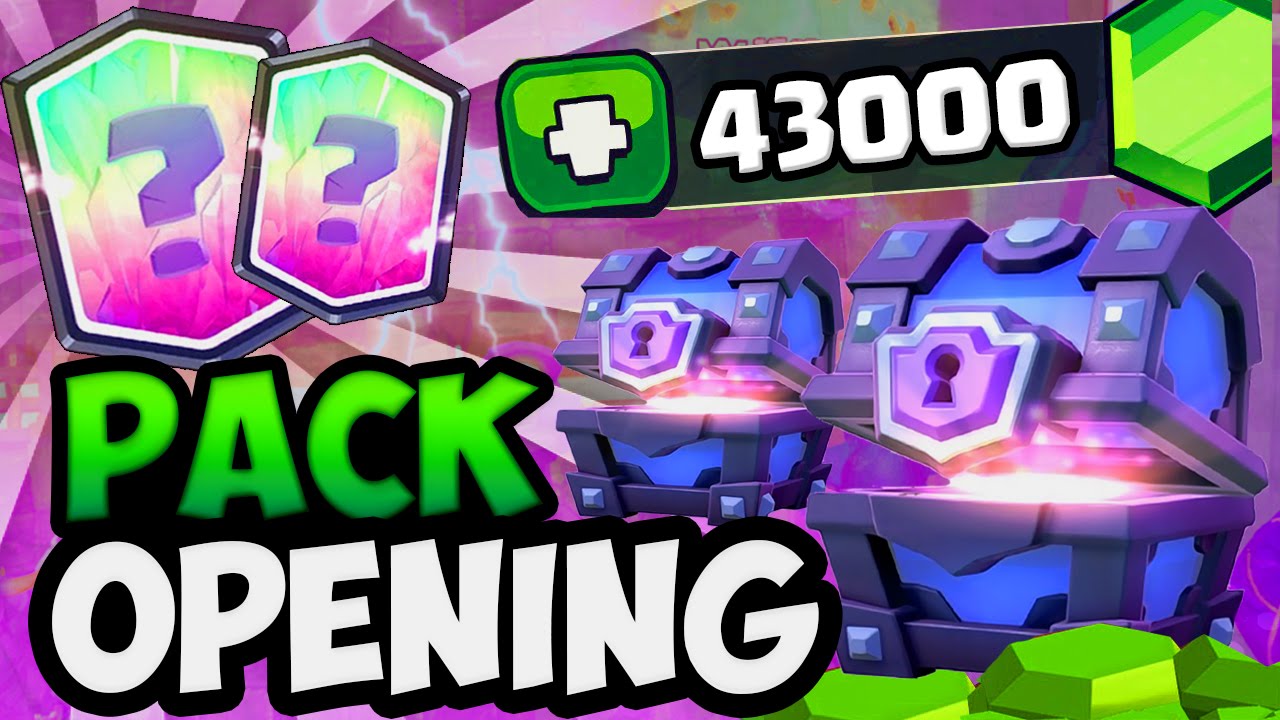 CLASH ROYALE ENORME OUVERTURE DE SUPER COFFRES MAGIQUES ! 300‎€ de GEMMES  (PACK OPENING) ! - 