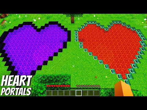 I found a HEART PORTAL in Minecraft ! What's INSIDE the SECRET HEARTS ?