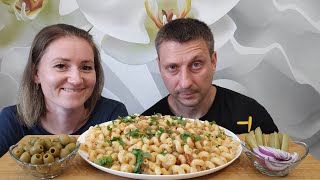 МУКБАНГ МАКАРОНЫ БОЛОНЬЕЗЕ ПО РУССКИ  БЫСТРЫЙ РЕЦЕПТ | MUKBANG PASTA BOLOGNESE IN RUSSIAN