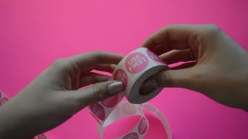 Round Dissolvable Hot Pink Use First Labels