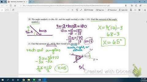 Geometry Semester 1 Final Review