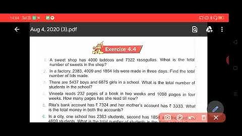 Class 3rd maths exercise 4.4 solution with explanation