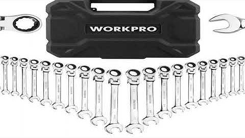 Buy WORKPRO 22pcs Ratcheting Wrench Set Flex-Head Ratchet Combination Wrench Sets with Organizer Bo