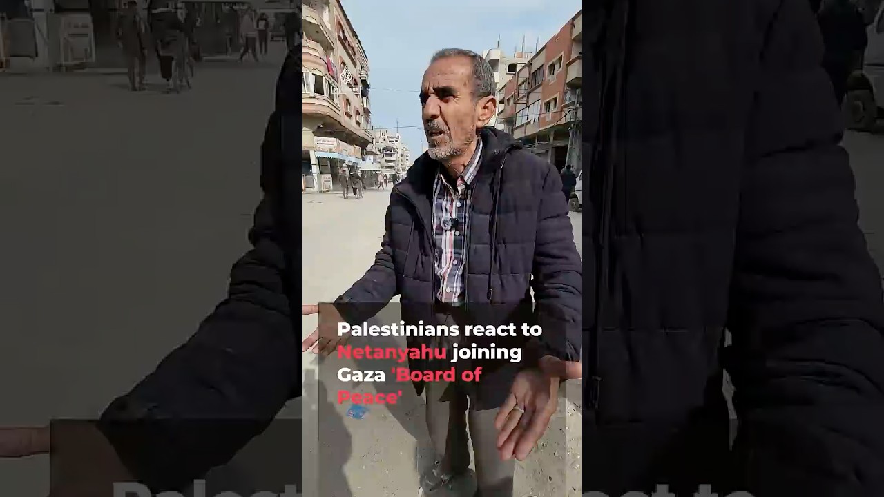 ردود فعل الفلسطينيين على انضمام نتنياهو إلى "مجلس السلام" في غزة | AJ #shorts