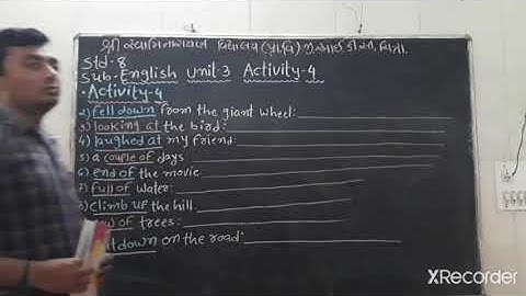 English | STD-8 | Unit -3 | Activity-4 |