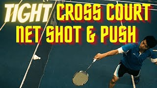 How To Hit A TIGHT Cross Court Net Shot and Push in Badminton? by AL Liao Athletepreneur 32,249 views 3 years ago 2 minutes, 9 seconds