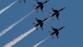 Salute To The Frontline: The Blue Angels And The Thunderbirds Flyover Atlanta